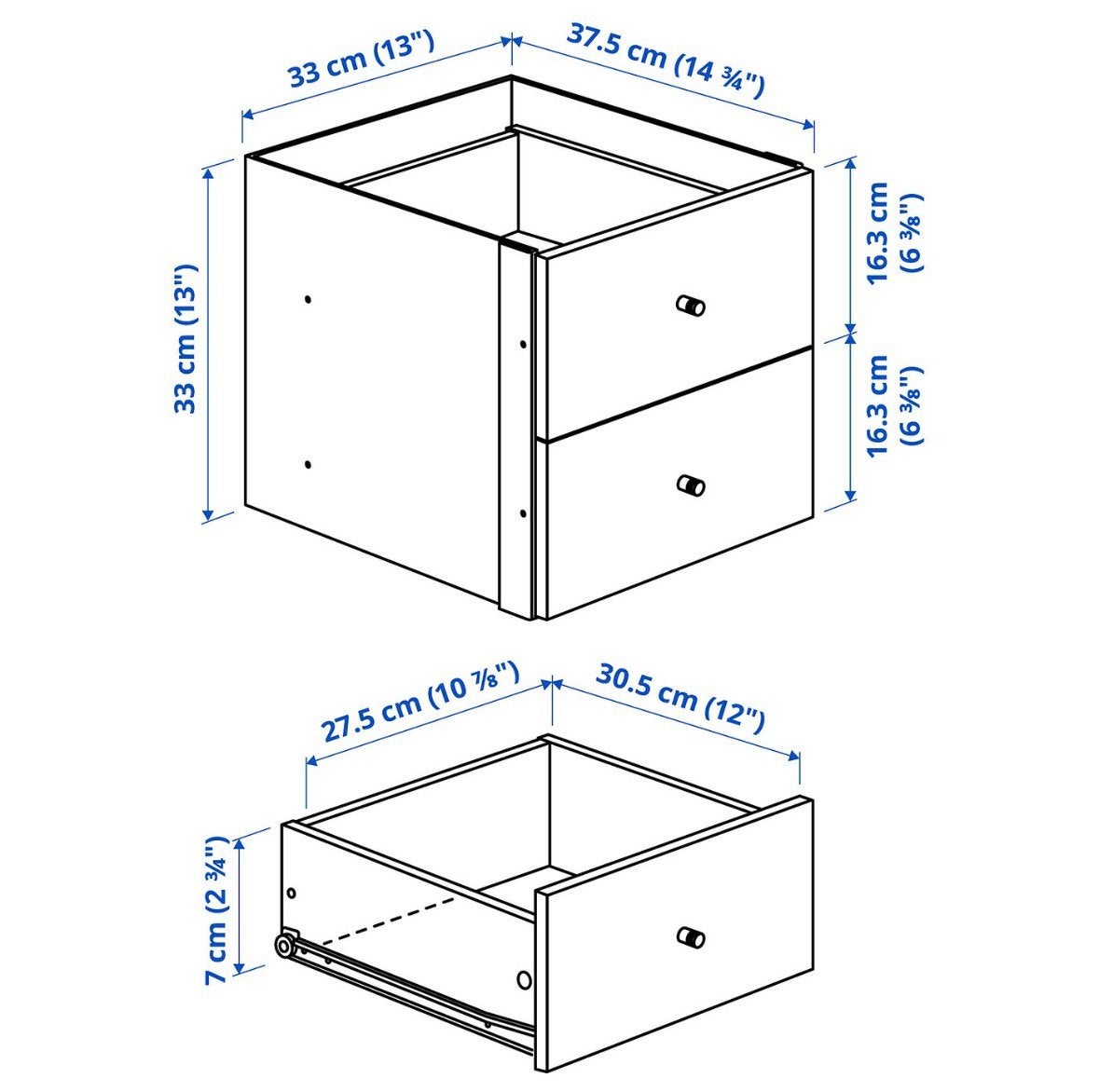 Nieuw! IKEA Expedit inzet met 2 laden, Ophalen, Nieuw