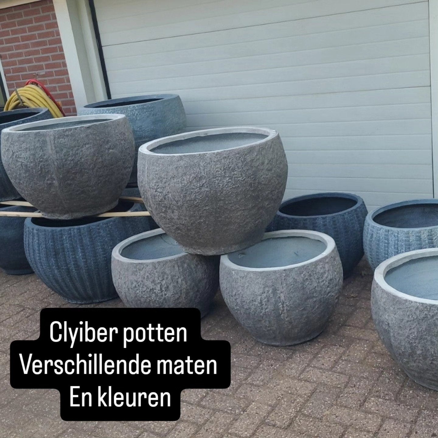 Grote Glyfiber Bloempotten - Ø 80cm en 60cm, Ophalen, Overige materialen, Gebruikt, 40 cm of meer