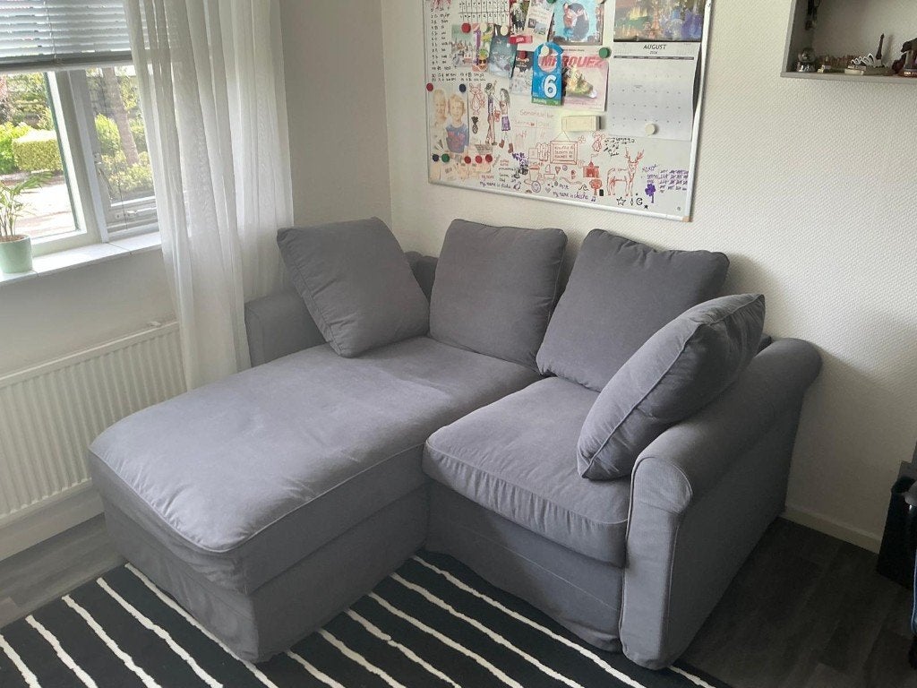 zitbank chaise longue grijs 1800 mm breed met opbergruimte, Huis en Inrichting, Ophalen, Gebruikt, 150 tot 200 cm, Tweepersoons