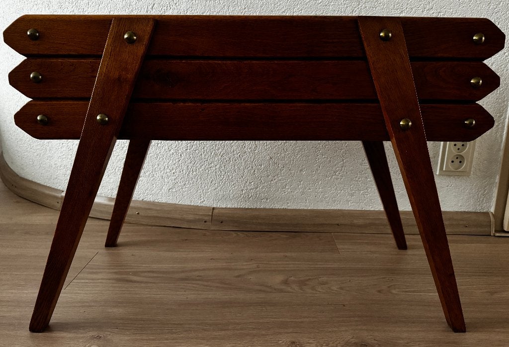 Houten retro bloembak / plantenbak voor binnen, Ophalen, Minder dan 30 cm, Balkon, Zo goed als nieuw