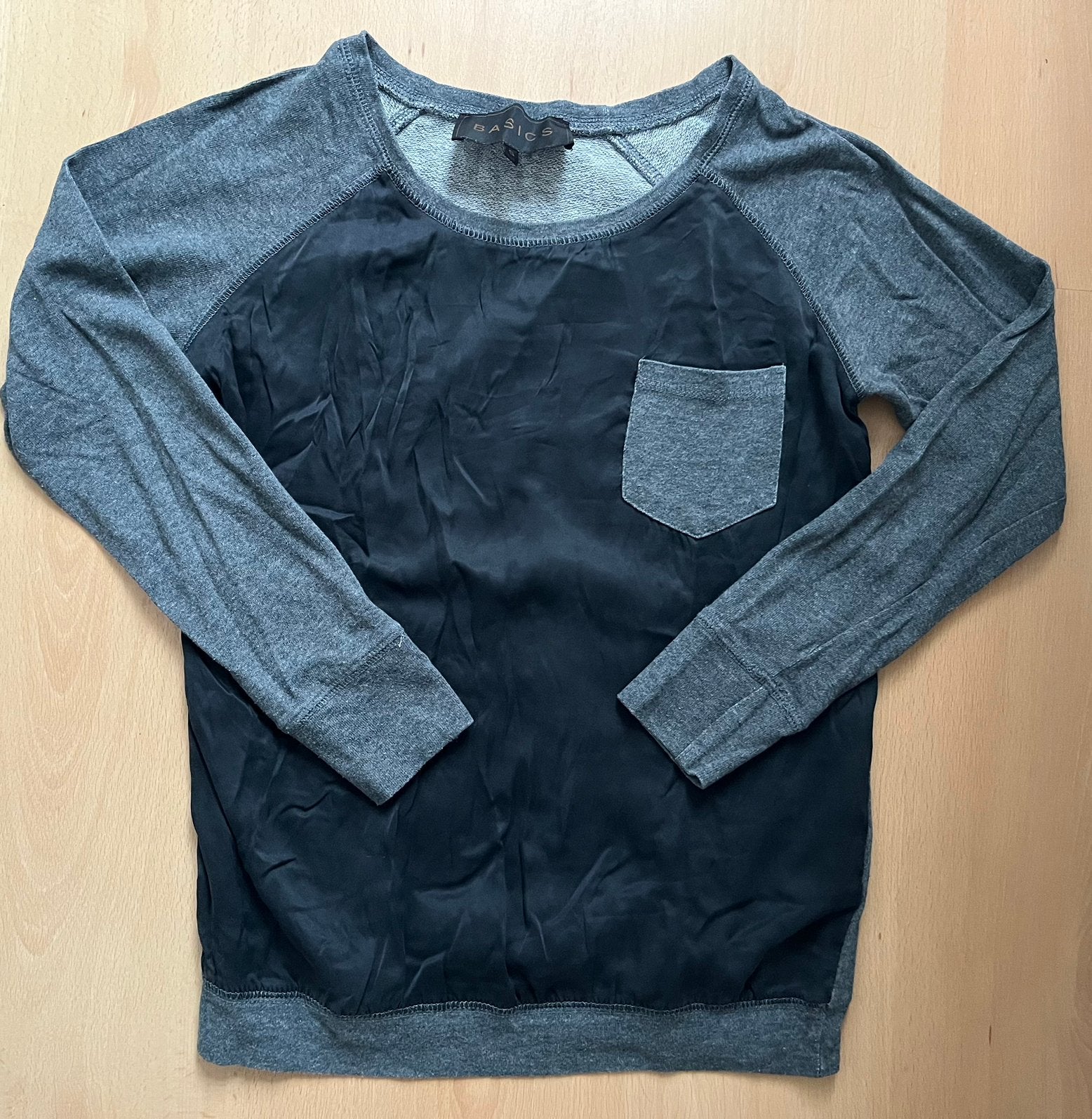zijden longsleeve S raglanmouwen grijs dunne sweater / trui, Ophalen of Verzenden, Zo goed als nieuw, Maat 36 (S), Grijs