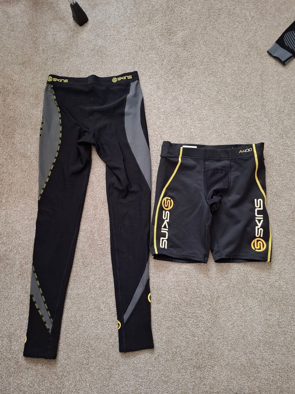 SKINS tight short compressie en lange legging thermo maat M, Maat 48/50 (M), Zwart, Ophalen of Verzenden, Zo goed als nieuw