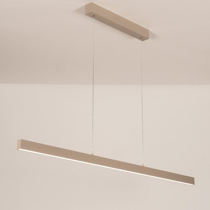 led hanglamp taupe up en down 150cm afstandsbediening lamp, Ophalen of Verzenden, Nieuw, Minder dan 50 cm