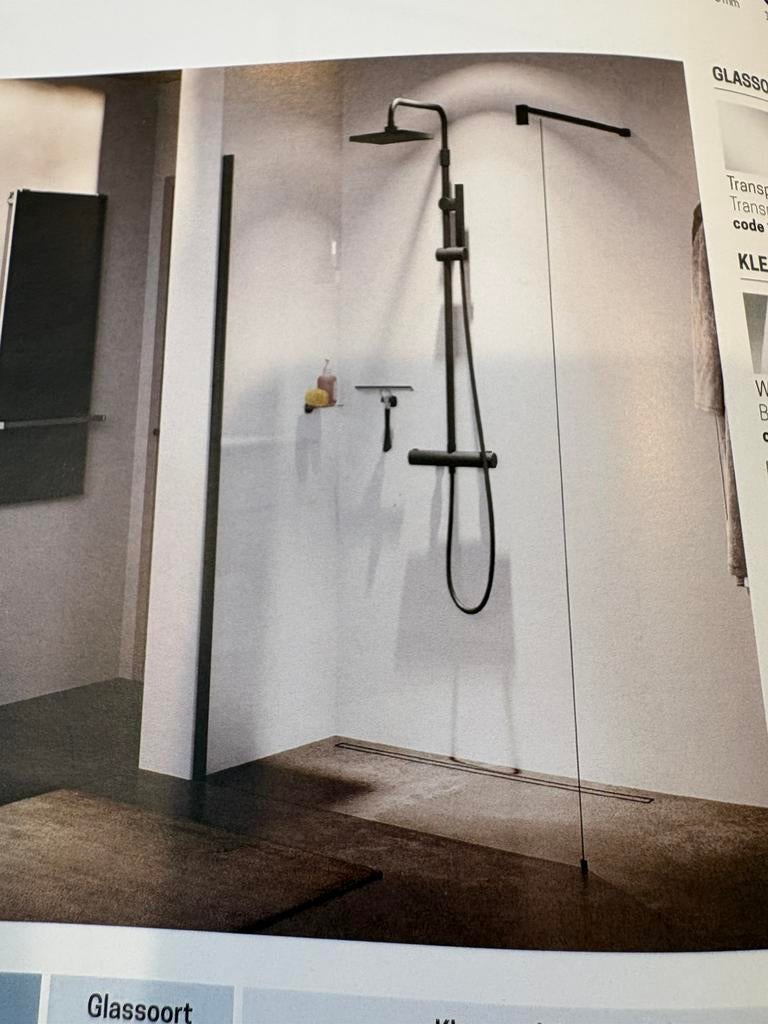 Novellini Giada H inloopdouche GIADAH110-1B, Doe-het-zelf en Verbouw, Sanitair, Nieuw, Douche, Glas, Ophalen