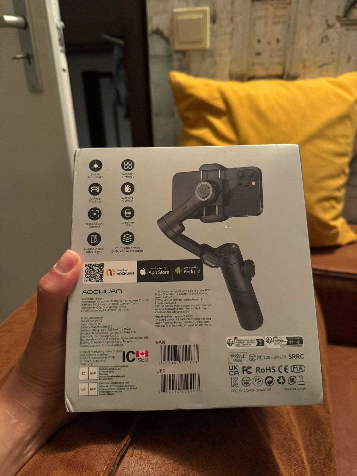 AOCHUAN Smart XE 3-assige smartphone stabilisator, Ophalen of Verzenden, Nieuw, Overige typen, Overige Merken