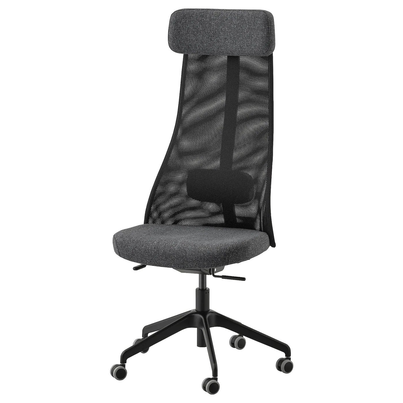 IKEA JÄRVFJÄLLET Ergonomische Bureaustoel - Grijs, Ophalen, Zwart, Zo goed als nieuw, Bureaustoel