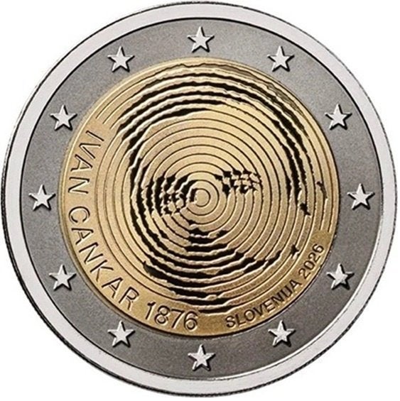 Slovenië 2026 – Ivan Cankar - 2 euro UNC, Postzegels en Munten, Munten | Europa | Euromunten, Ophalen of Verzenden, Slovenië, 2 euro