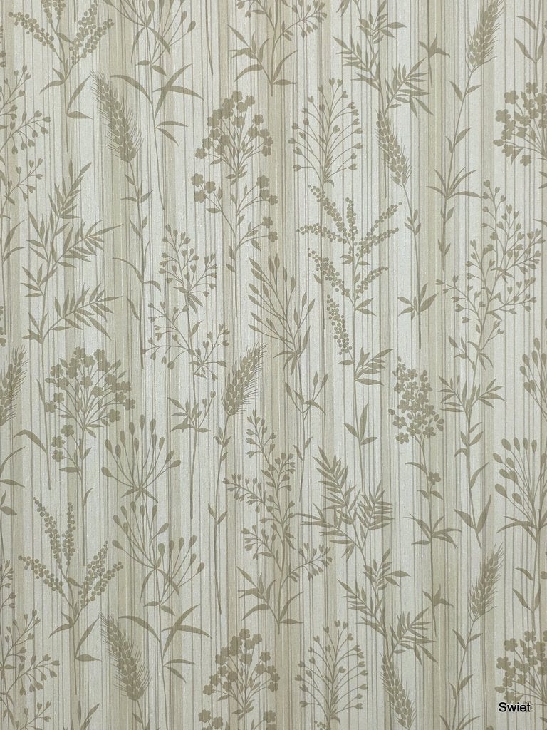3930 vintage behang botanisch zand bruin  70s rustig swiet, Ophalen of Verzenden, Bruin