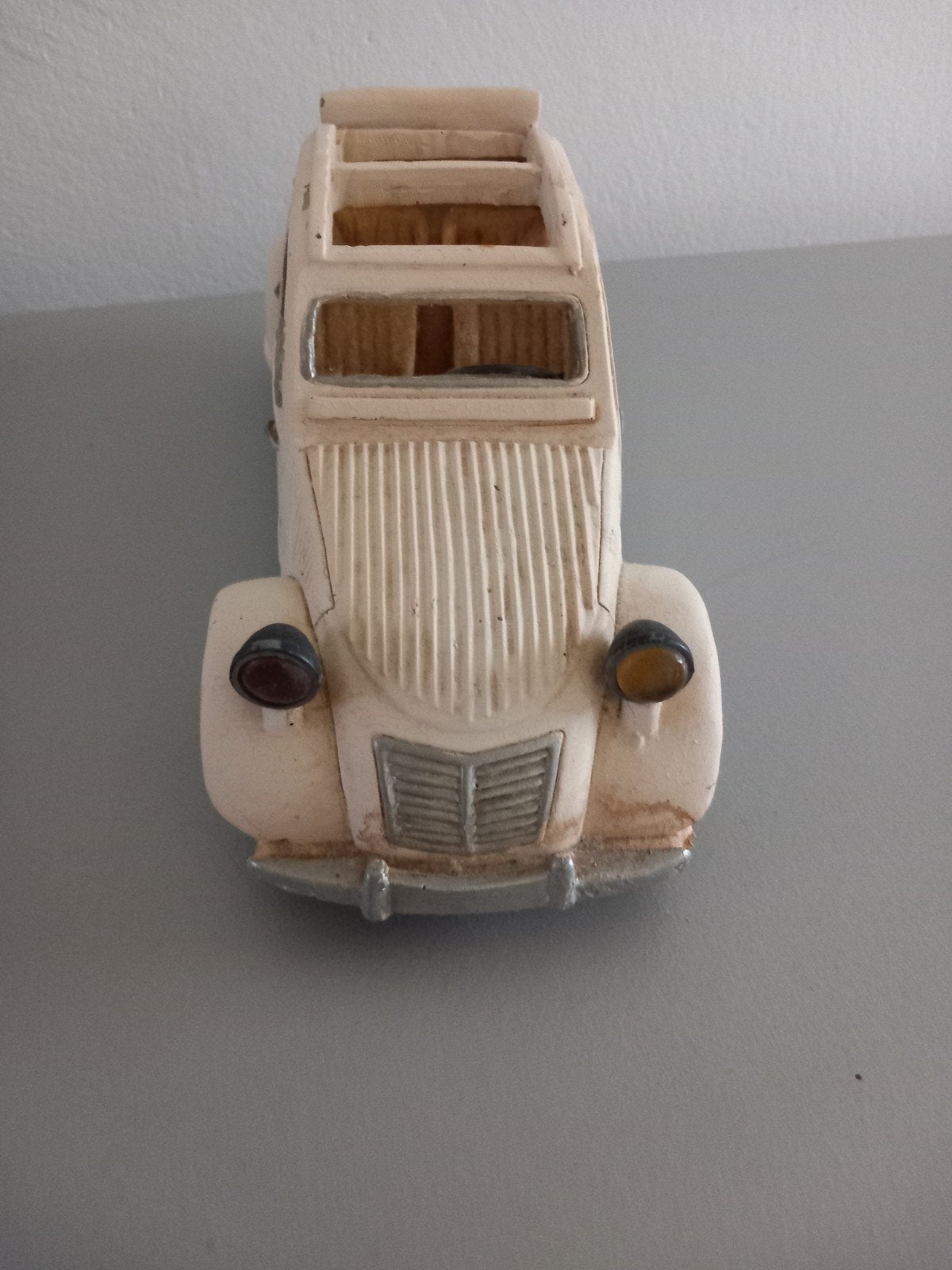 Vintage Citroën 2CV modelauto - Crème wit, nieuwstaat, Ophalen of Verzenden, Gebruikt, Auto, Overige merken