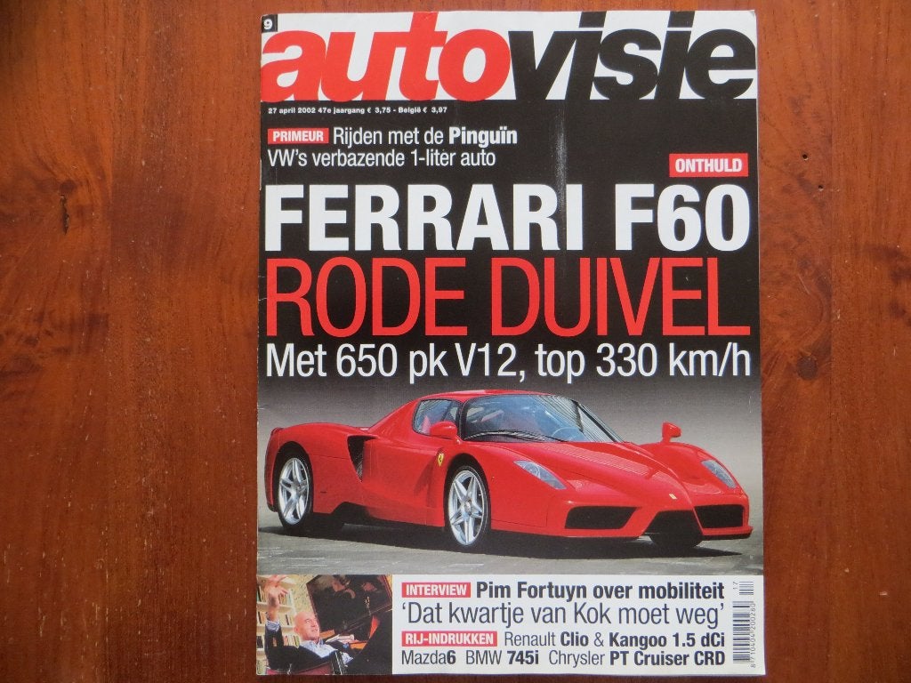 Autovisie 9 2002 Ferrari F60, Renault Clio 1.5 dCi, Kangoo, Ophalen of Verzenden, Gelezen, Ferrari