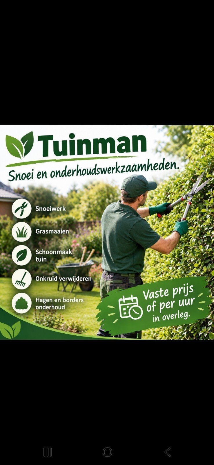 Tuinman aangeboden, Ophalen of Verzenden