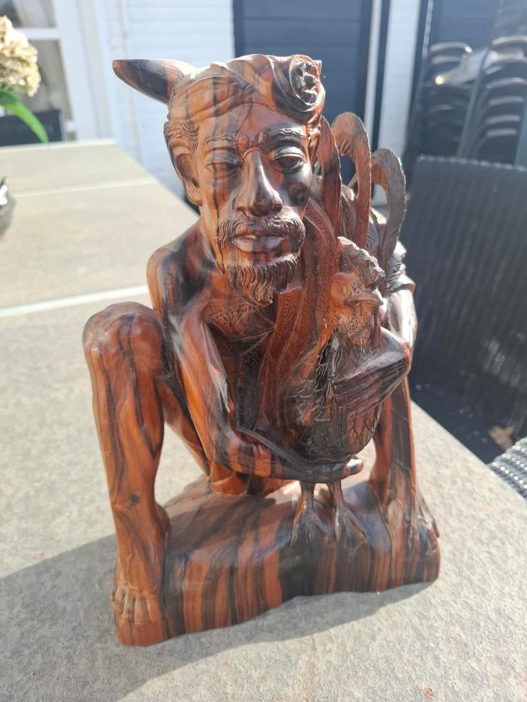 Pallisander houtsnijwerk Bali jaren 50/60, Antiek en Kunst, Kunst | Beelden en Houtsnijwerken, Ophalen