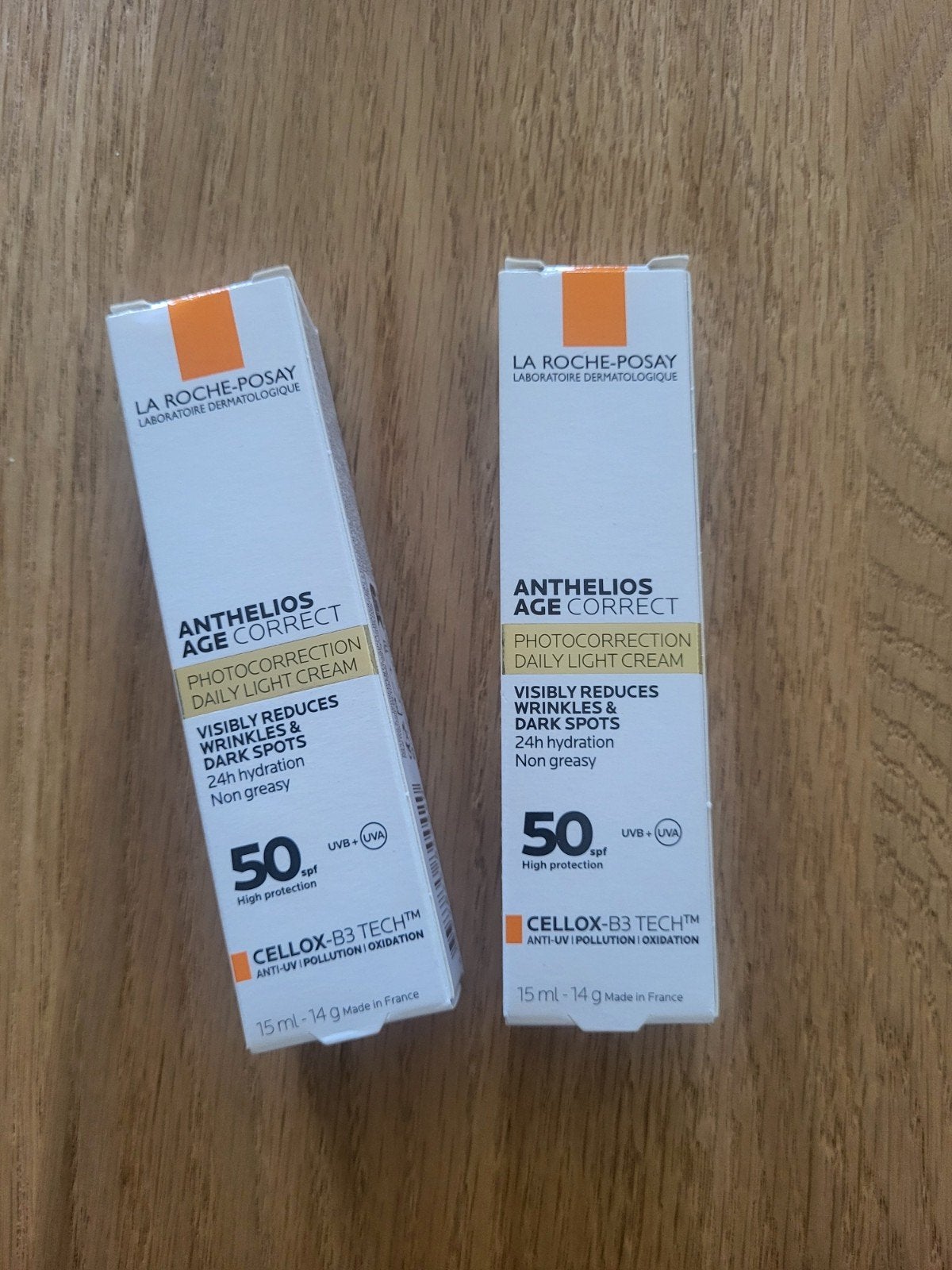La Roche Posay zonnebrandcrème spf50+ 2 x 15 ml, Ophalen of Verzenden, Nieuw, Gehele gezicht, Verzorging