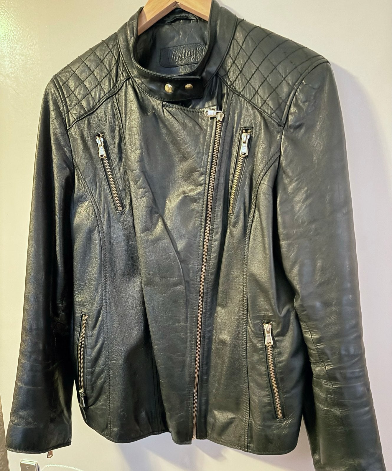 Prachtige Vintage Leren Dames Jas Maat 42/XL, Ophalen of Verzenden, Zo goed als nieuw, Maat 46/48 (XL) of groter, Zwart