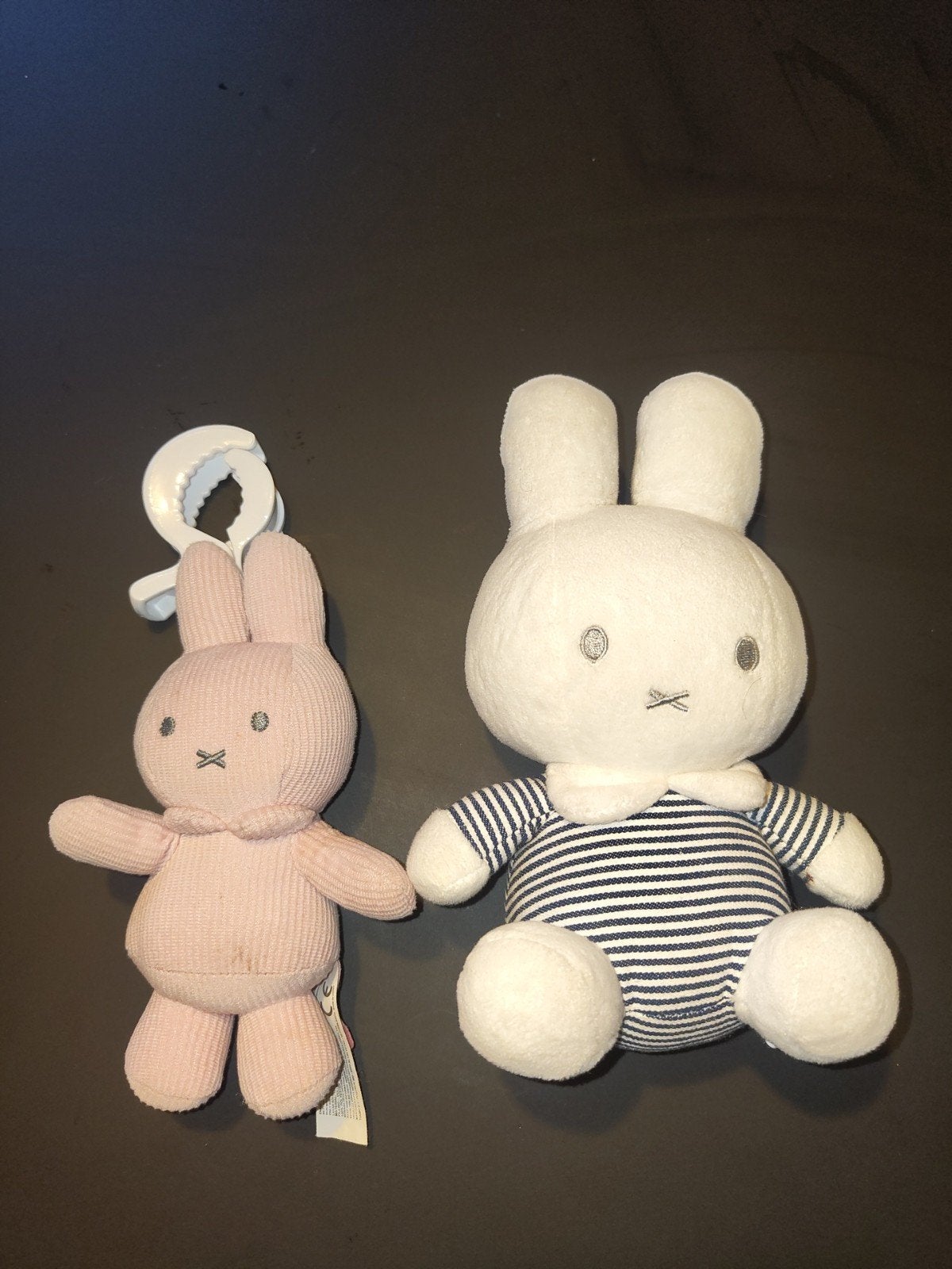 Nijntje knuffels - roze rammelaar en wit gestreept, Overige merken, Met geluid, Konijn, Nijntje