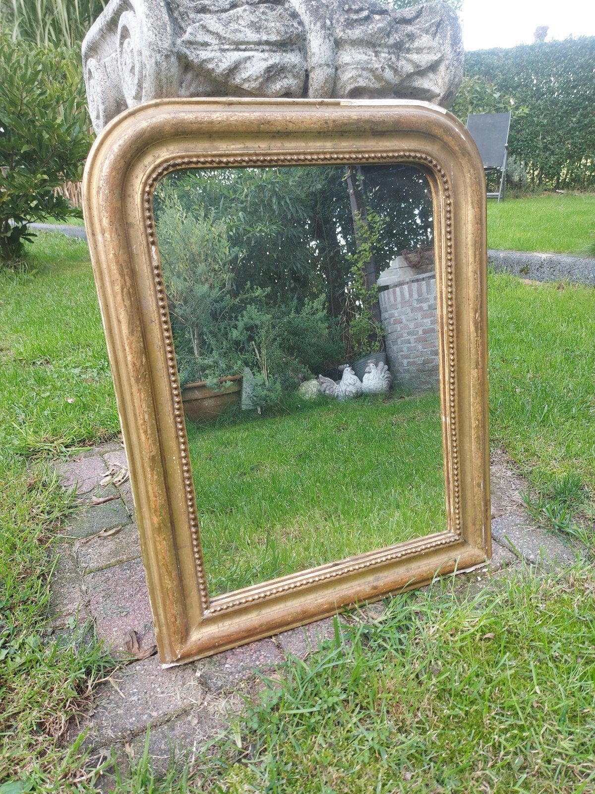 Antieke Franse spiegel ca, 67 x 51 cm, Ophalen