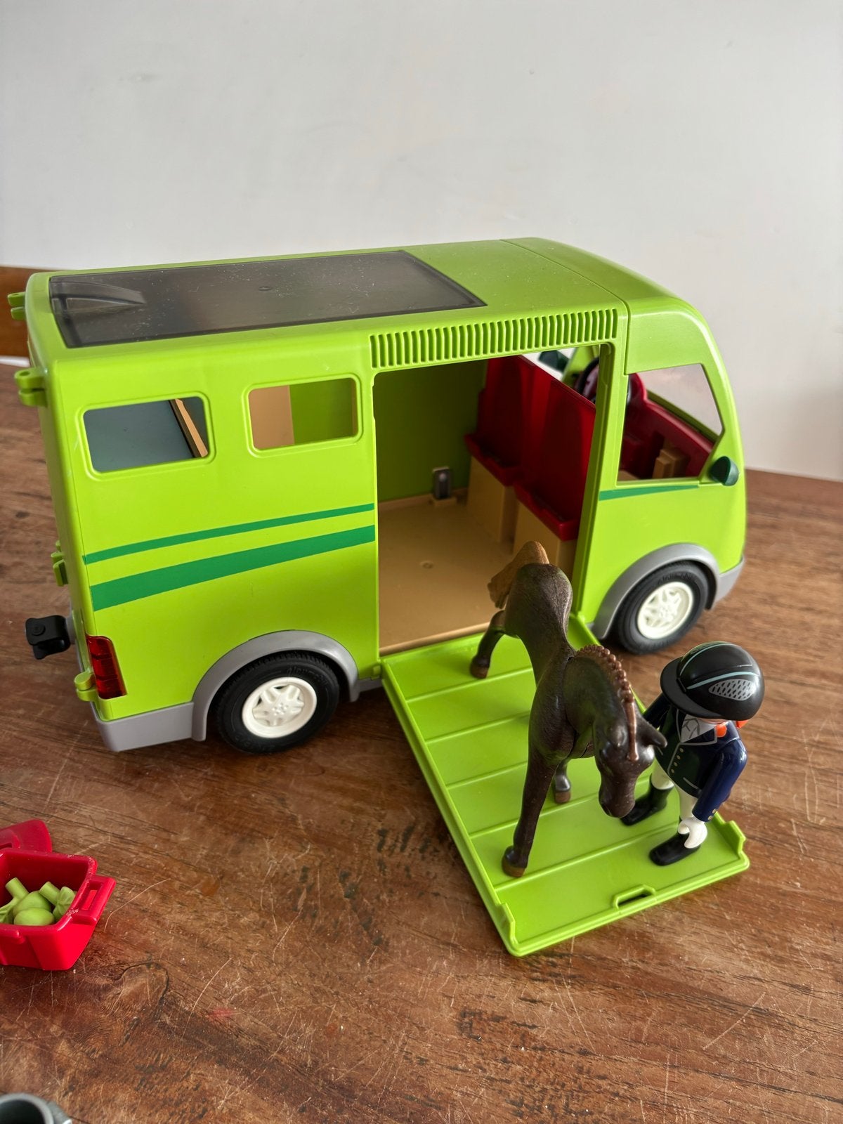 Playmobil paarden set met paardentrailer en ruiter, Ophalen of Verzenden, Gebruikt, Jongen of Meisje