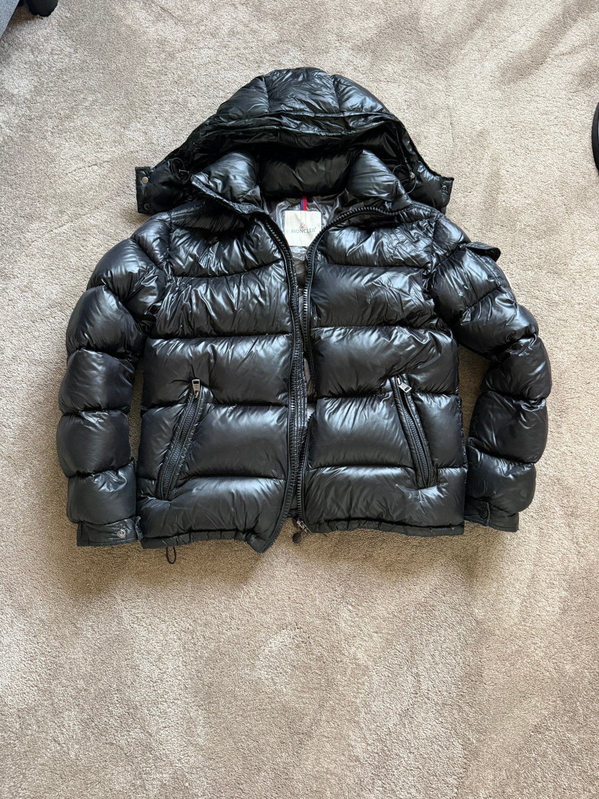 Moncler maya jacket, Ophalen of Verzenden, Zo goed als nieuw, Zwart