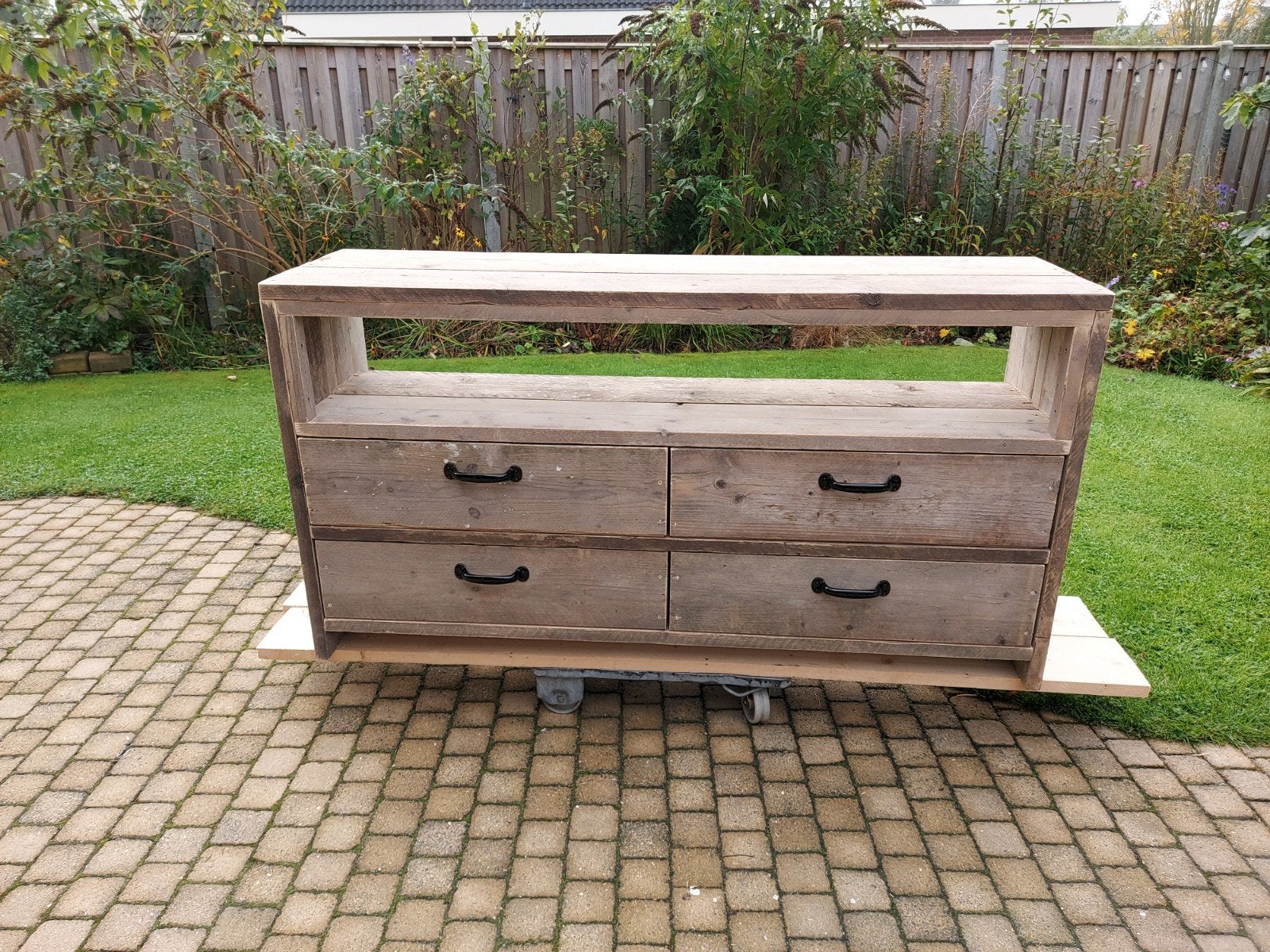 Wastafel kast steigerhout, Ophalen, Nieuw, 50 tot 100 cm, Minder dan 100 cm