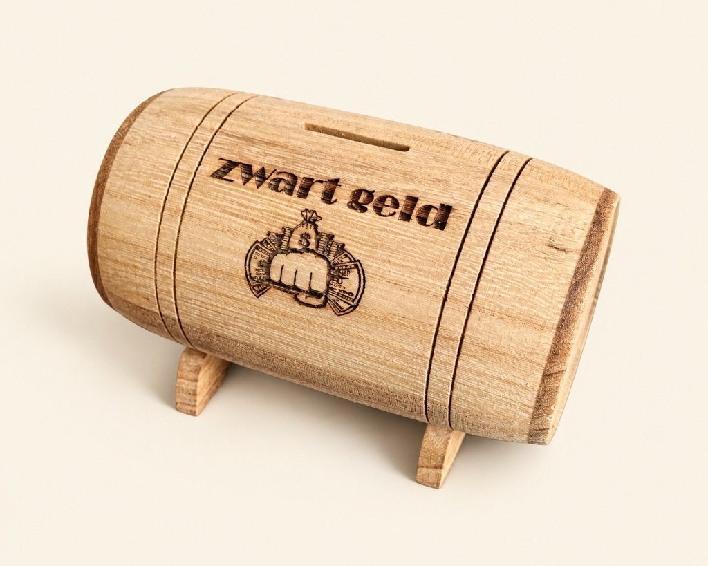 Spaarpot houten tonnetje - vaatje - SPAAR CENTEN, Verzamelen, Houtatelier M.Y., Info@myhoutatelier.nl, Nieuw, Ophalen of Verzenden