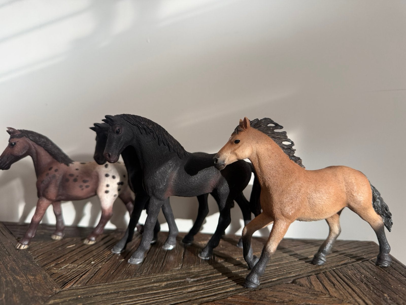 Schleich paarden appaloosa morgan mustang, Ophalen of Verzenden, Zo goed als nieuw, Paard, Beeldje of Figuurtje