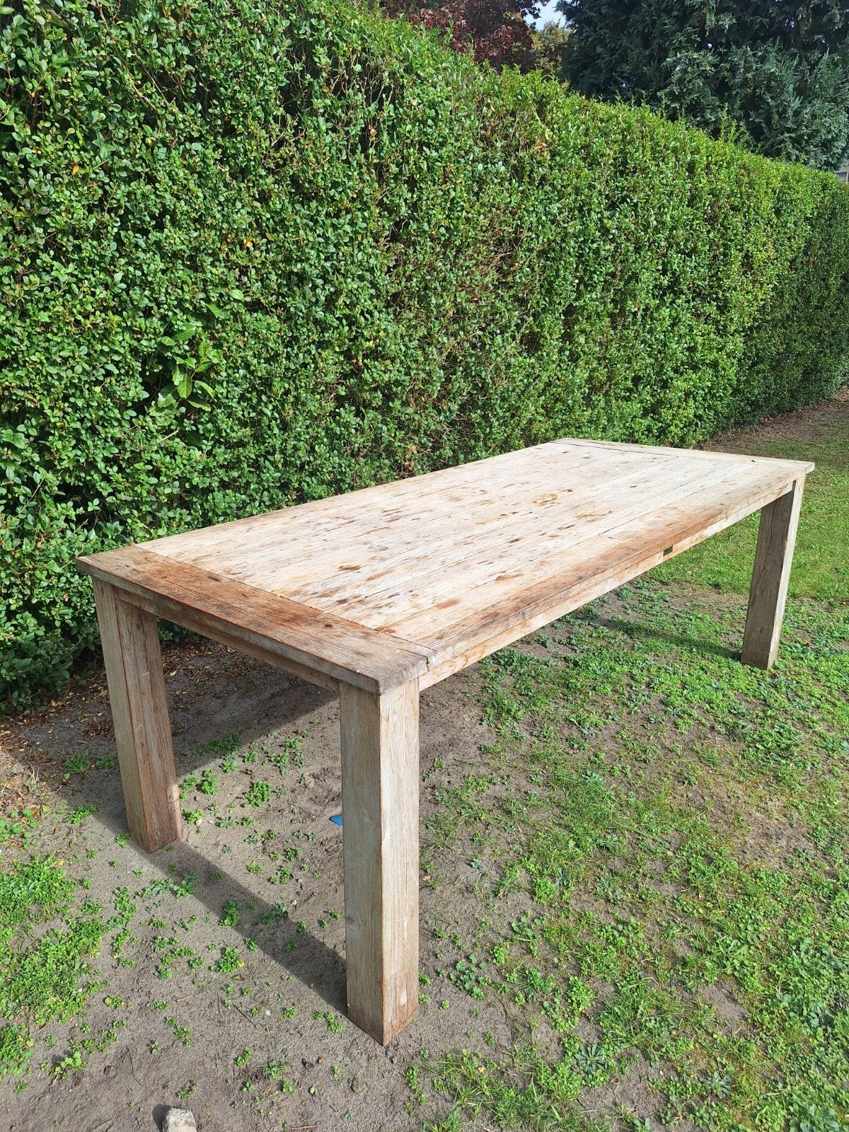 Tuinset: Teakhouten Tafel met 6 Wicker Stoelen