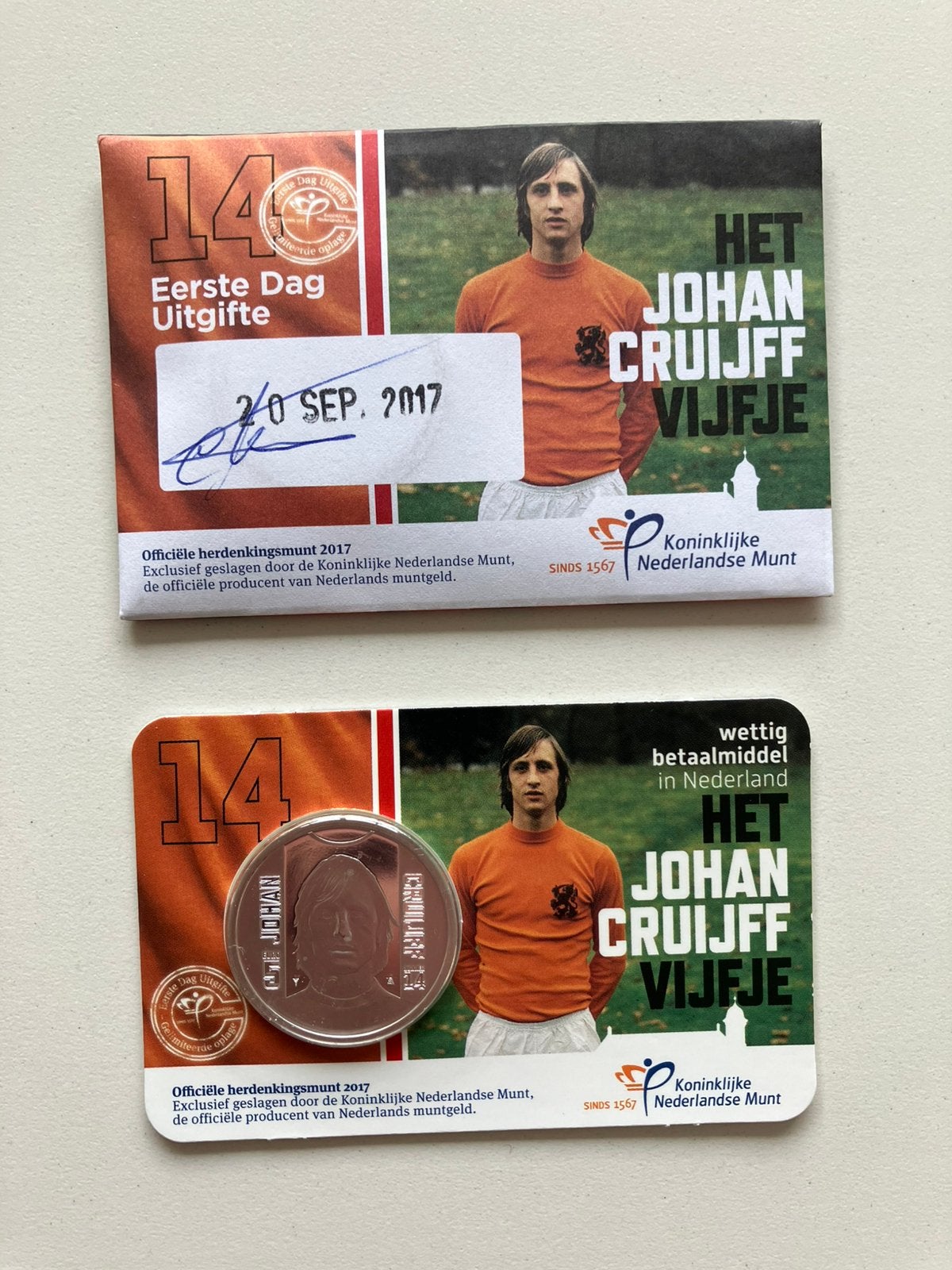 Coincard Johan Cruijff Eerste Dag uitgifte, Verzenden, Koningin Beatrix, Euro's