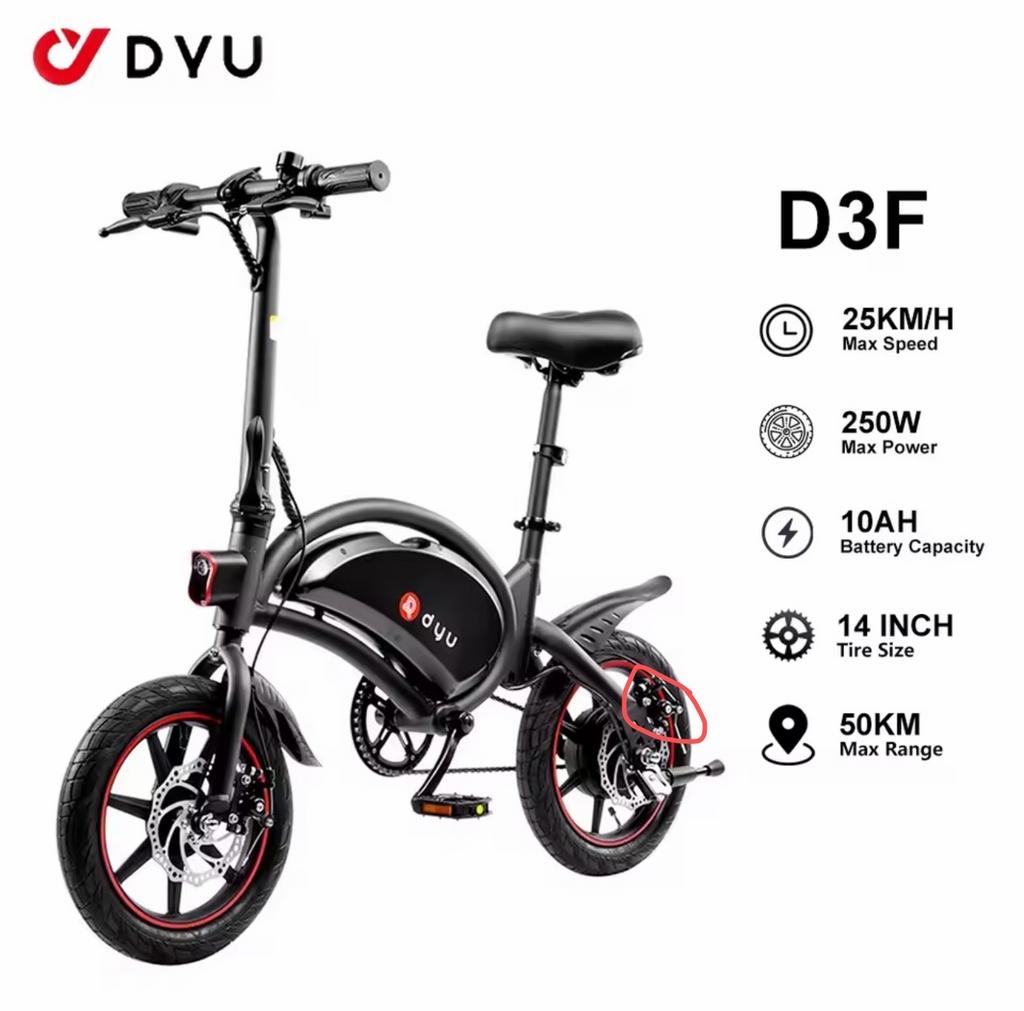 Dyu D3F elektrische fiets 1 jaar garantie, Overige merken, Nieuw, Ophalen of Verzenden, Minder dan 47 cm
