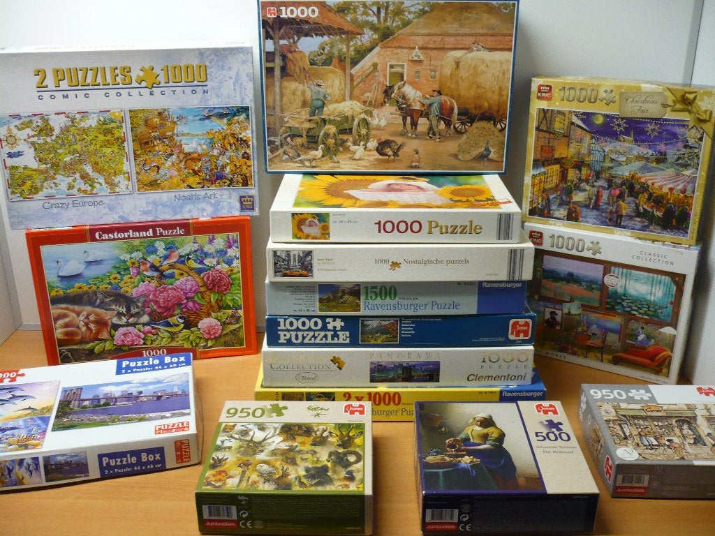 Diverse complete Puzzels (500 /1000 /1500 /2 x 1000 stukjes, Hobby en Vrije tijd, Ophalen of Verzenden, 500 t/m 1500 stukjes, Zo goed als nieuw