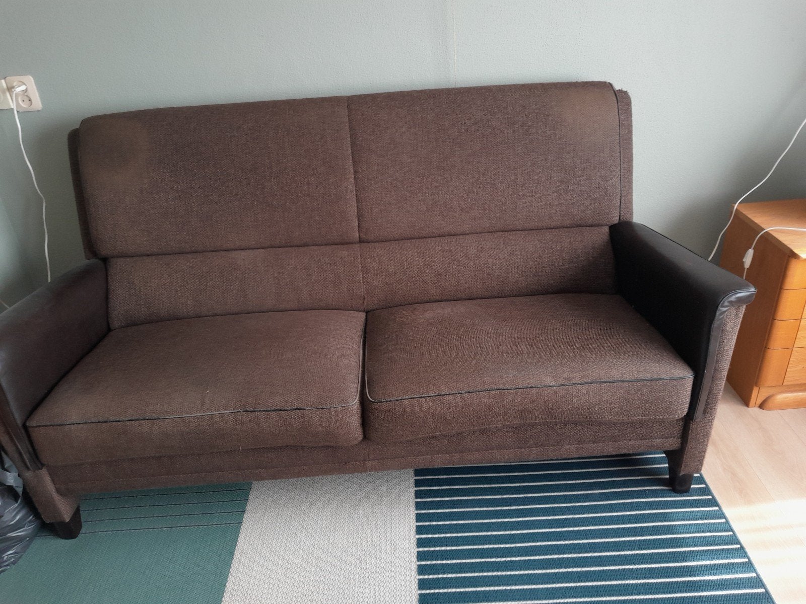 Comfortabele bank en fauteuils - Bruin, Ophalen, Gebruikt, Klassiek comfort, Leer
