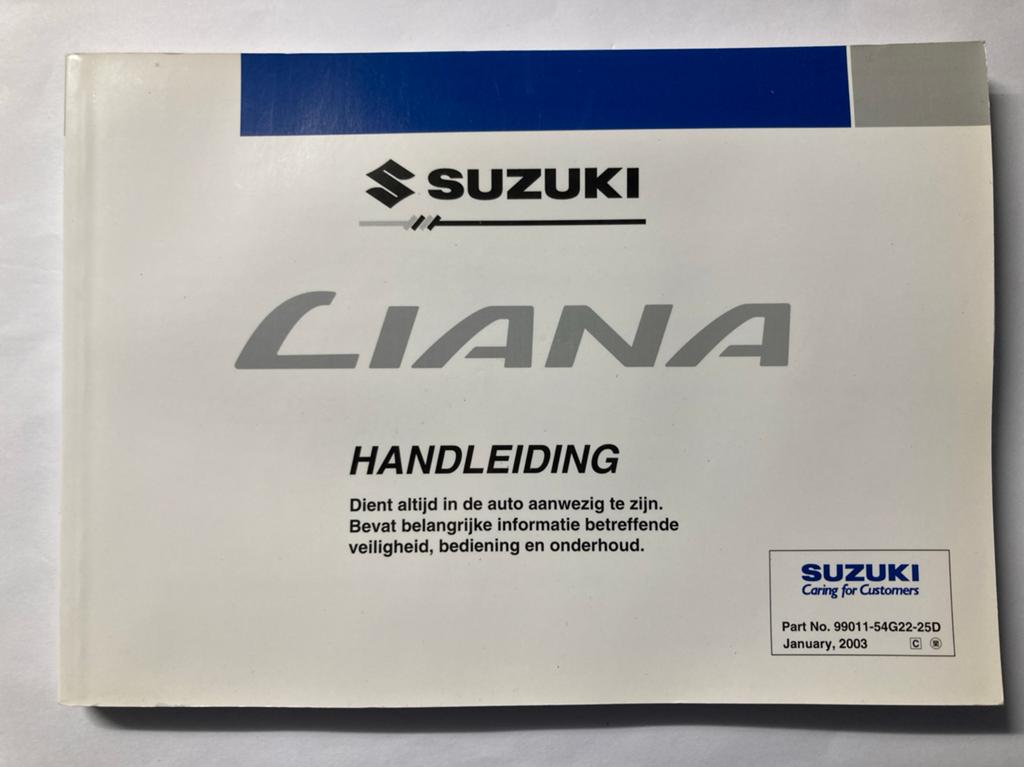 Tk. Suzuki Liana Handleiding - Januari 2003, Ophalen of Verzenden