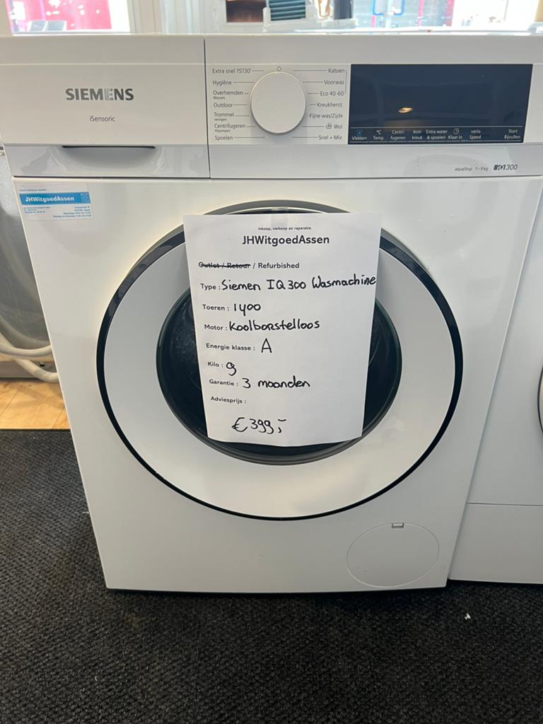 Siemens IQ300 wasmachine 9 kilo. Garantie en bezorgd., 1200 tot 1600 toeren, Minder dan 85 cm, 8 tot 10 kg, Ophalen of Verzenden