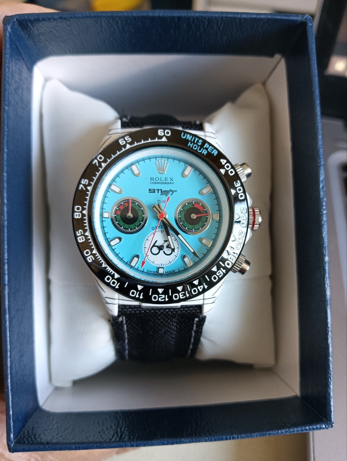 Horloge Diw Daytona Carbon Porsche 911 ST 1963, Ophalen of Verzenden, Nieuw, Zwart, R