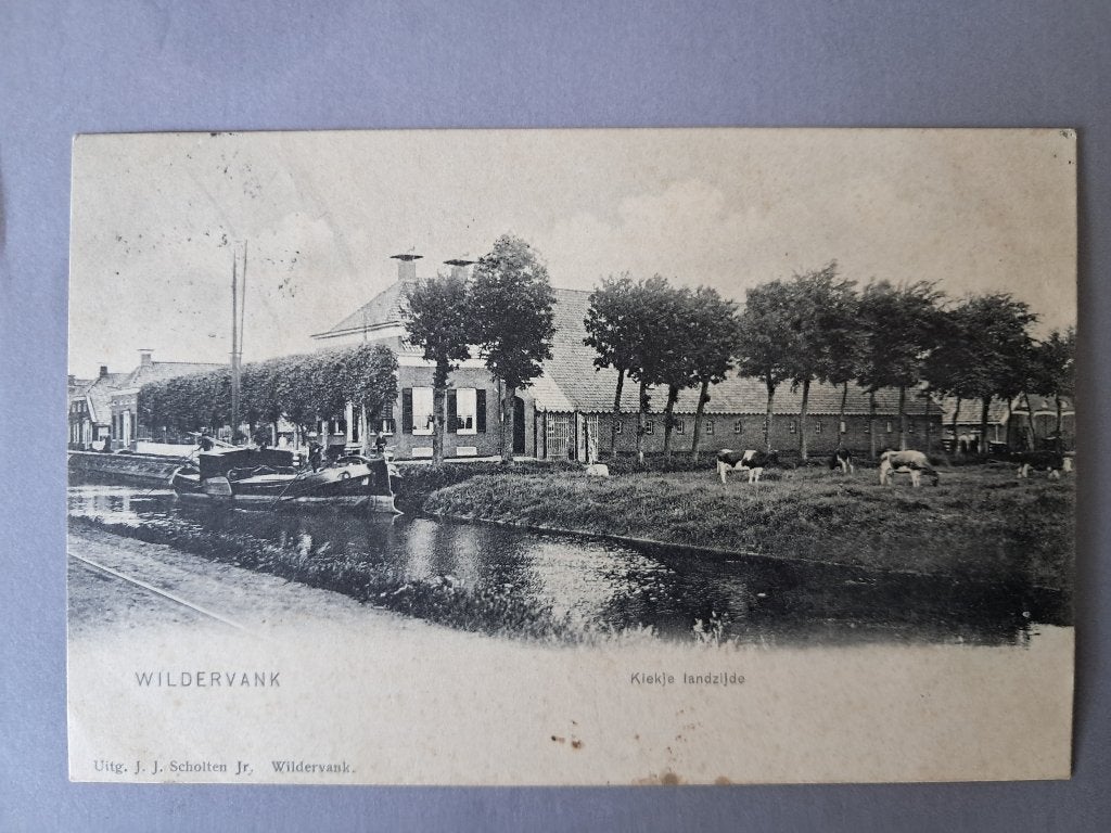 Wildervank (4) - Kiekje Landzijde (1904, Schip, Boerderij), Ophalen of Verzenden, Voor 1920, Gelopen, Groningen