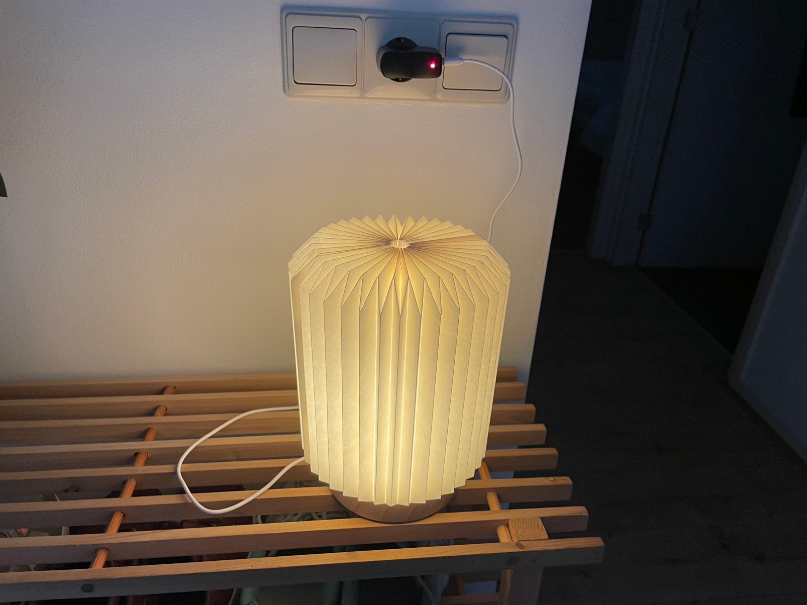 Coollux, paper light Aurora, tafellamp, schemerlamp, 22/17cm, Ophalen of Verzenden, Zo goed als nieuw, Hout, Schemerlamp