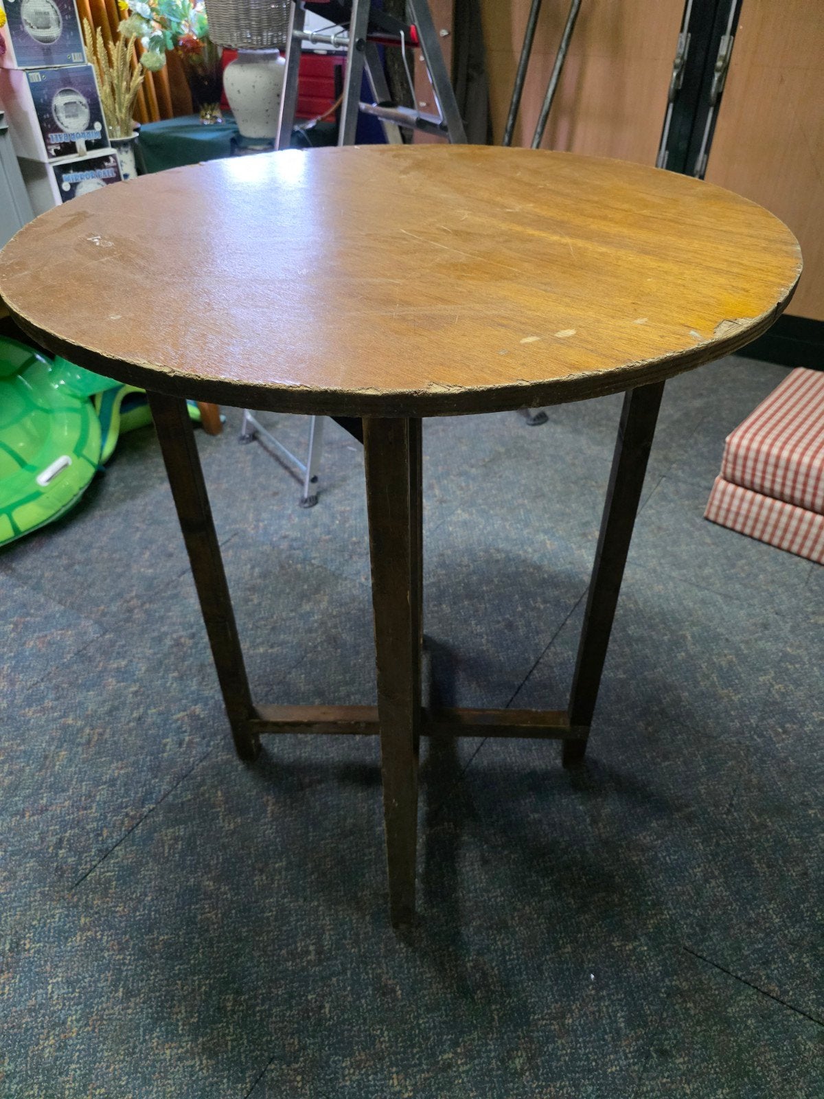 Demontabele houten bar tafel - Gebruikt 4 stuks, Ophalen, Gebruikt, Bruin, Rustiek