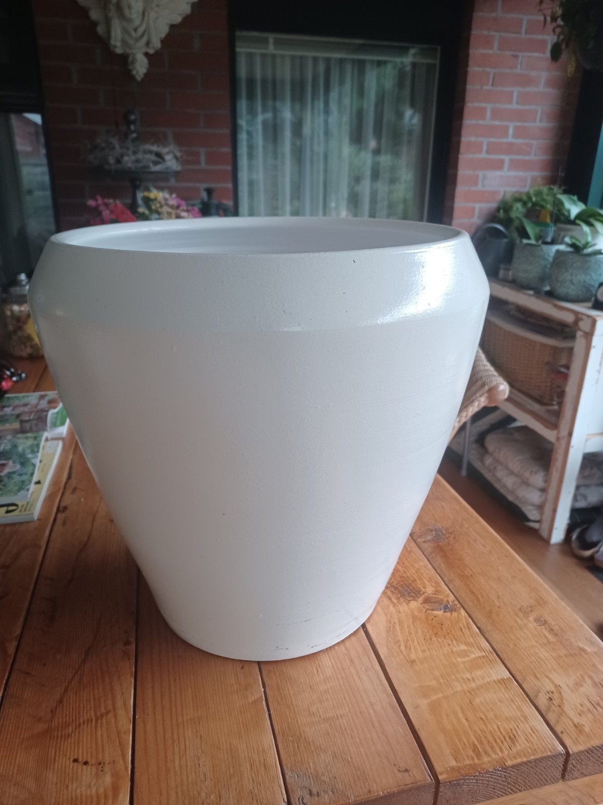 bloempot, Tuin en Terras, Bloempotten, 25 tot 40 cm, Rond, Ophalen of Verzenden, Zo goed als nieuw