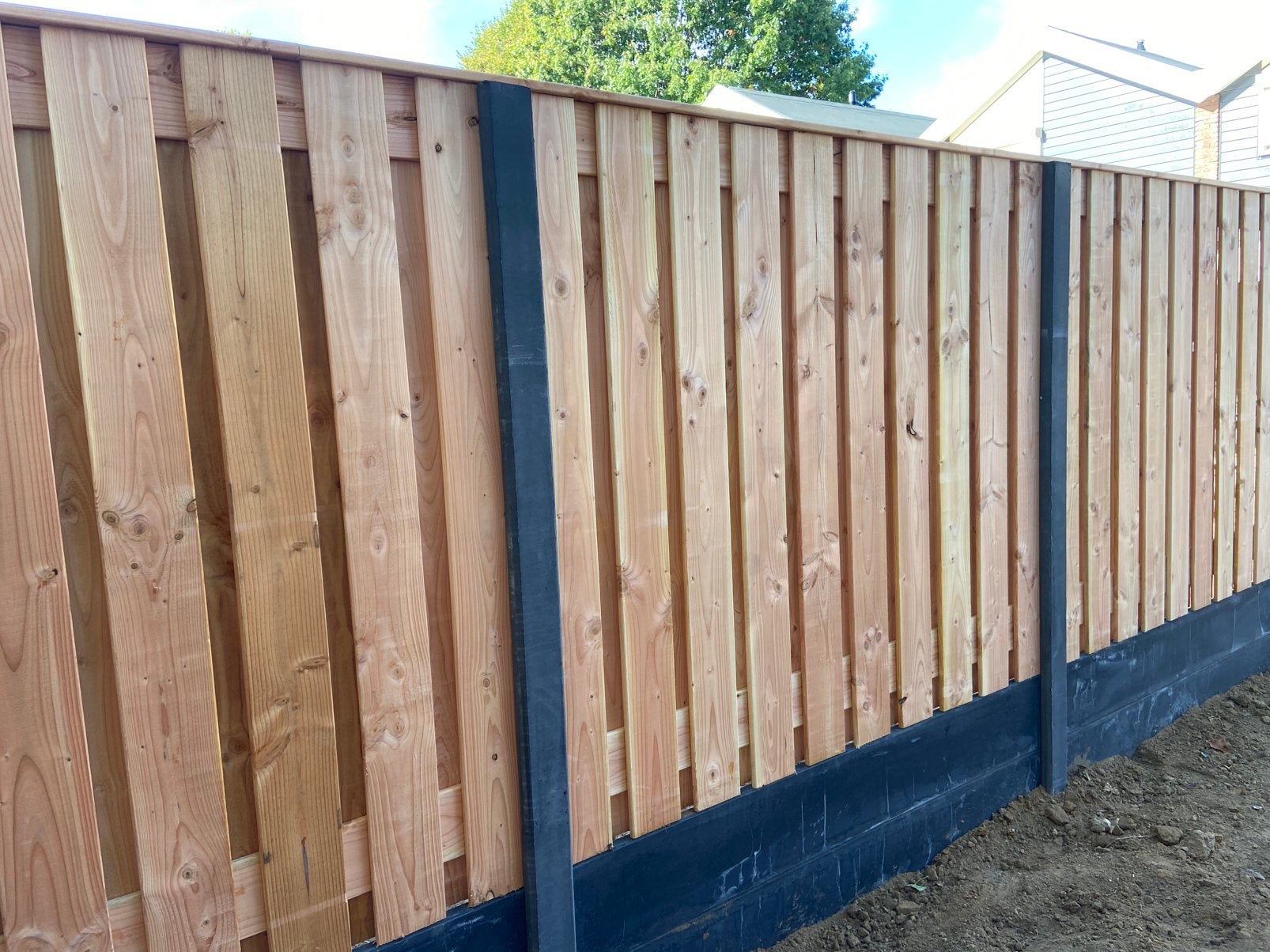 Hout-Beton schutting Najaarsactie!!, 1 tot 2 meter, 6 meter of meer, Nieuw, Ophalen of Verzenden