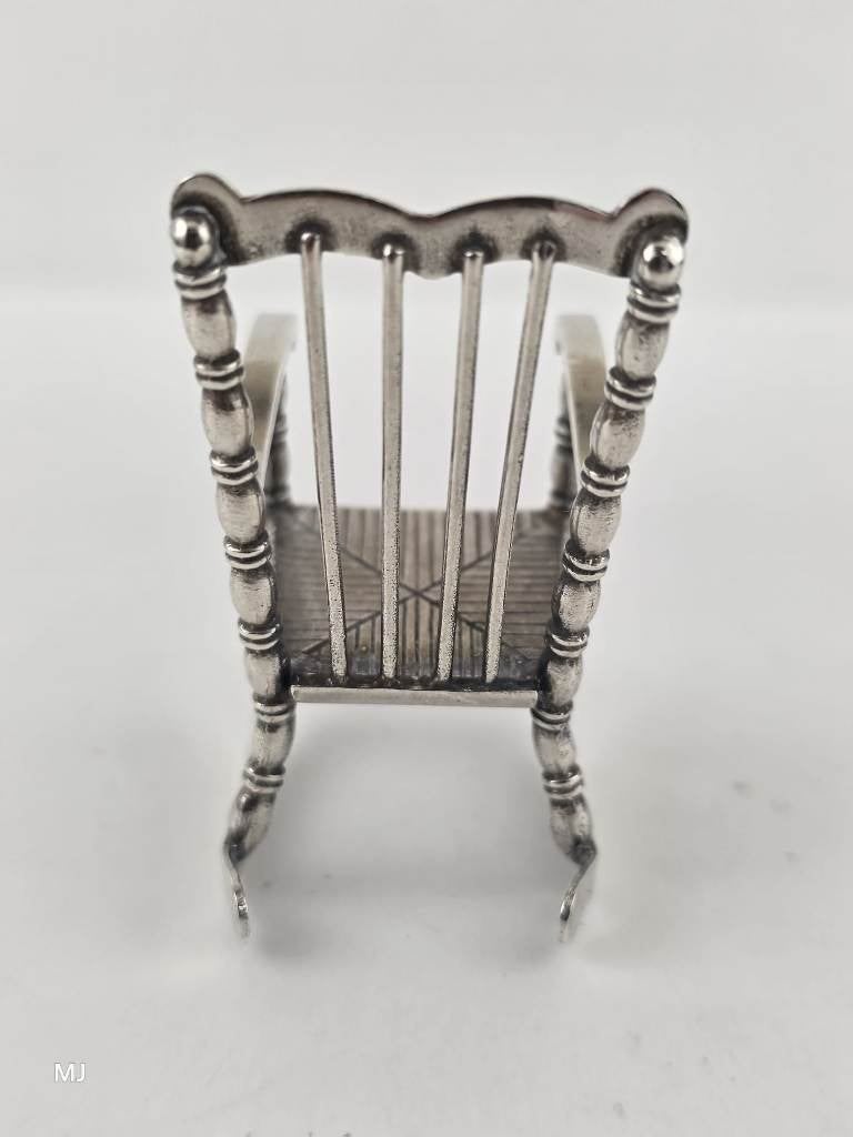 Zilveren miniatuur Schommelstoel                        Z200, Ophalen of Verzenden, Zilver