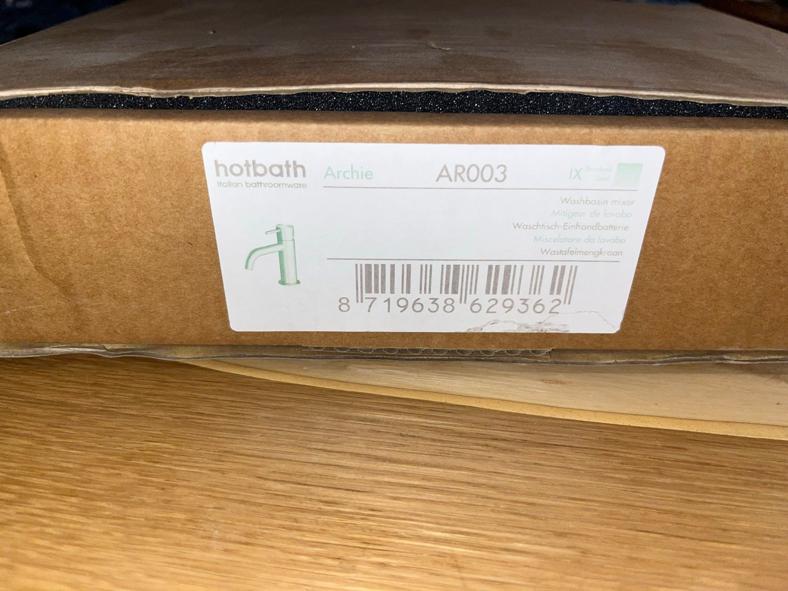 Hotbath Archie AR003 Wastafelkraan RVS, Ophalen, Nieuw, Rvs, Kraan