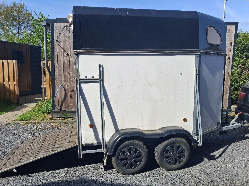 Paardentrailer, Ophalen of Verzenden, Gebruikt, Hout, 1½-paards trailer
