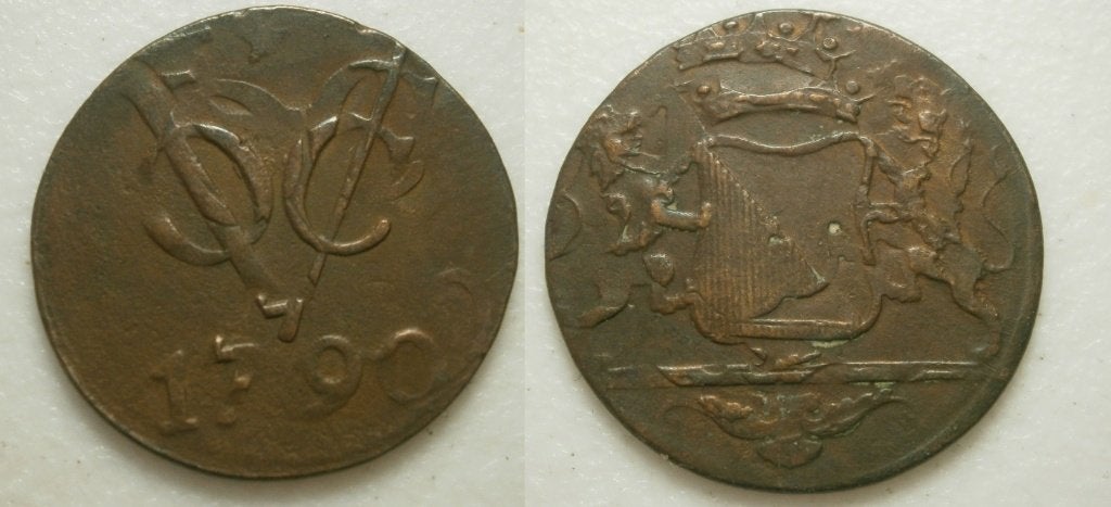 PD11339 Utrecht VOC Duit 1790 (1840/3) mmt ster --Dubbelslag, Ophalen of Verzenden, Vóór koninkrijk, 1 cent, Losse munt
