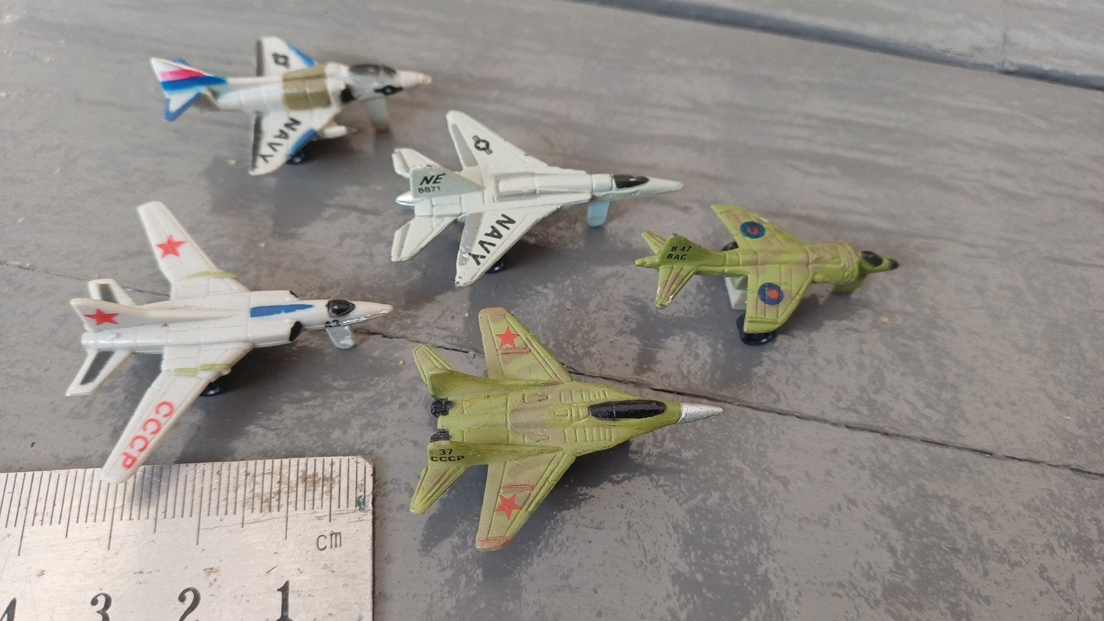 Set van 5 vintage mini straaljagers uit de jaren '80, Ophalen of Verzenden, Gebruikt