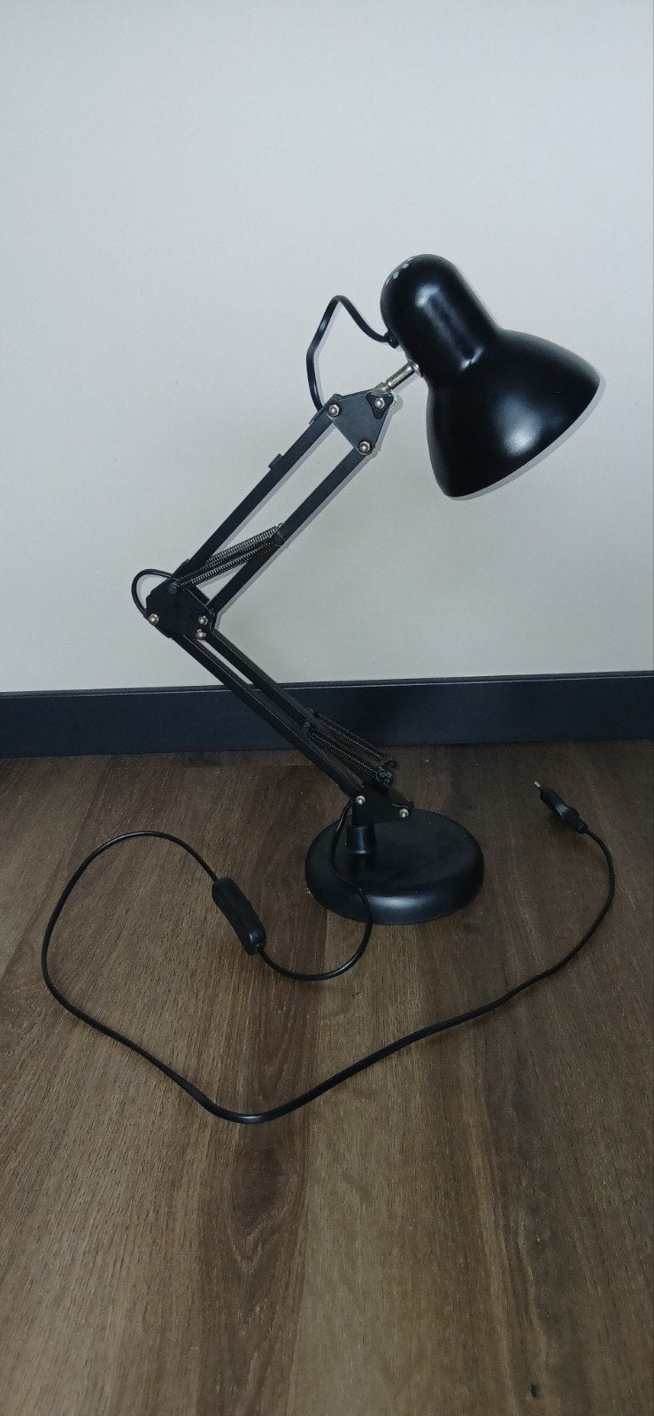 Zwarte verstelbare bureaulamp., Ophalen, Bureaulamp, Gebruikt, E27 (groot)