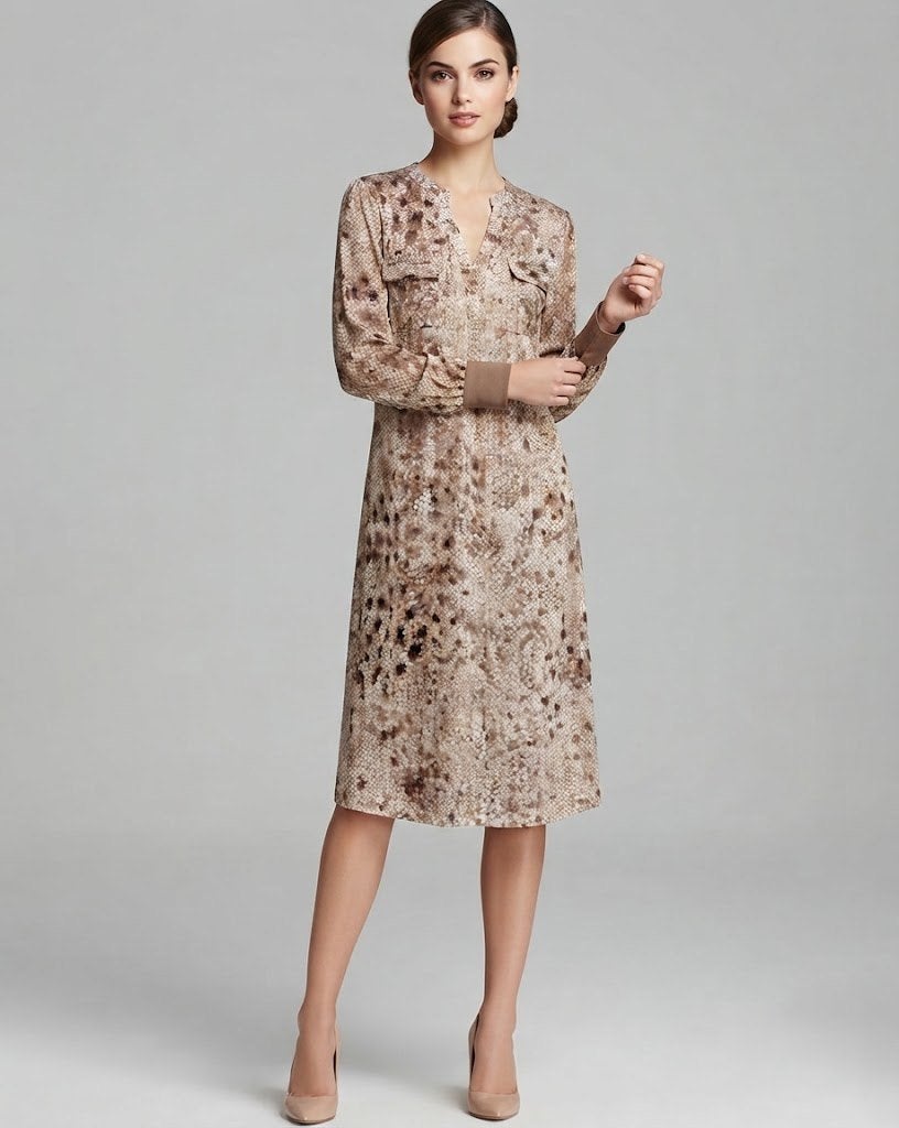 jurk, Kleding | Dames, K-design, Verzenden, Beige, Zo goed als nieuw