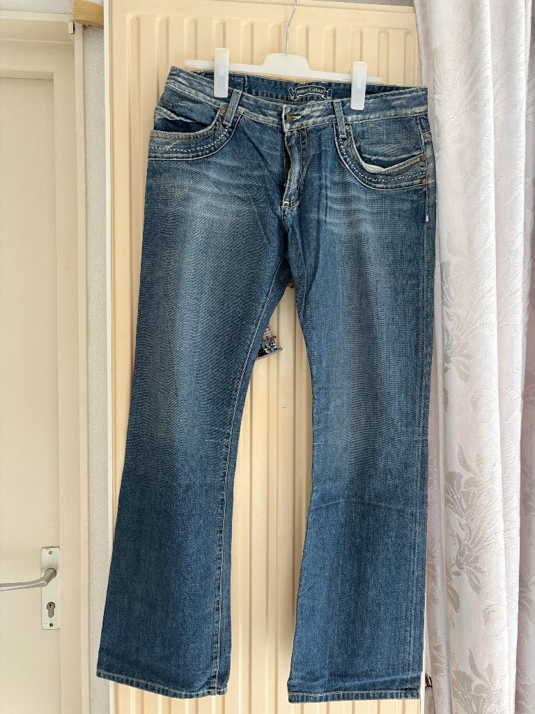 Stoere blauwe jeans met studs, Robin‘s Jeans, Blauw, W32 (confectie 46) of kleiner, Ophalen of Verzenden