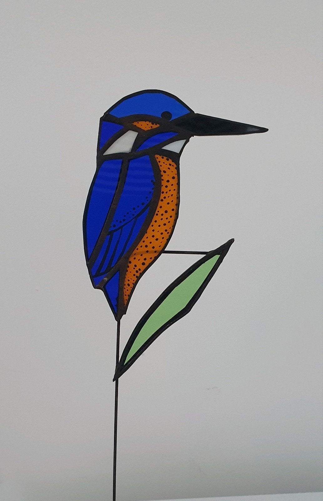 Handgemaakte glazen tiffany ijsvogel, Antiek en Kunst, Ophalen of Verzenden