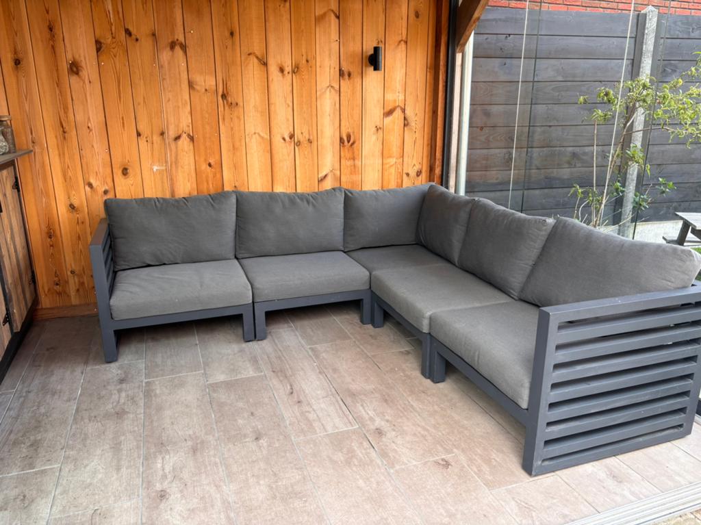 Santika Jaya modulair loungeset antraciet tuinbank aluminium, Ophalen, Aluminium
