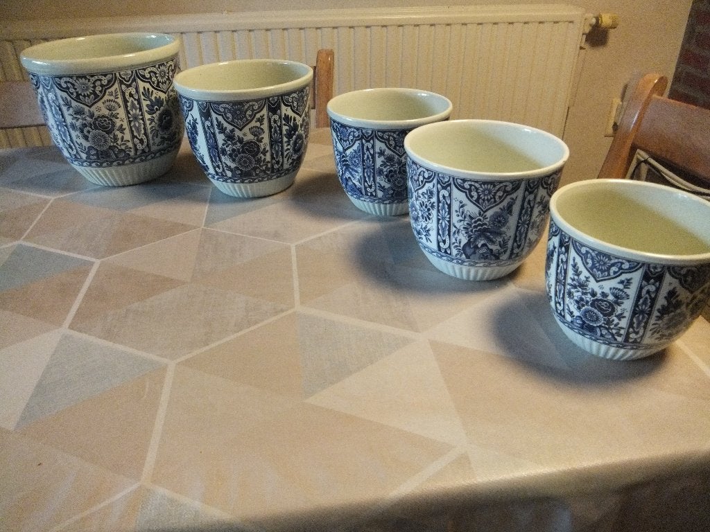 Delfts blauw  bloempotten, Cache Pot, Ophalen of Verzenden