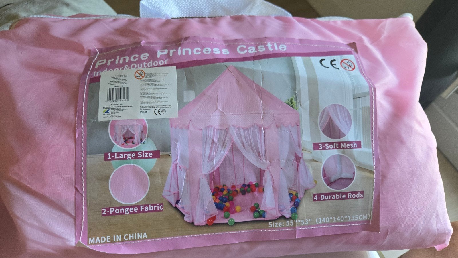 Roze prinsessen kasteel speeltent, Kinderen en Baby's, Ophalen, Zo goed als nieuw